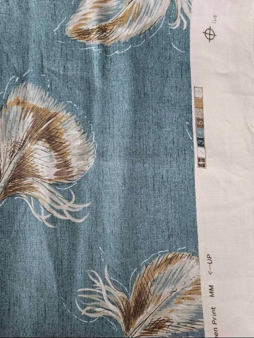 1980s Schumacher Feathers Fabric- 2.75 Yards - 4