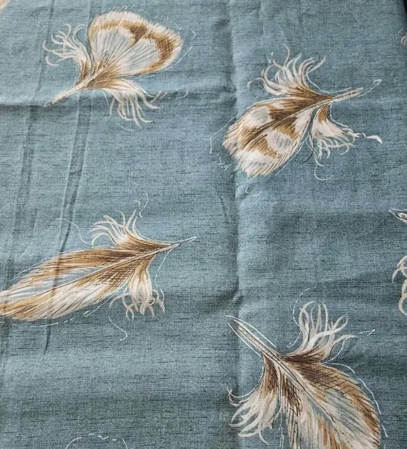 1980s Schumacher Feathers Fabric- 2.75 Yards - 5