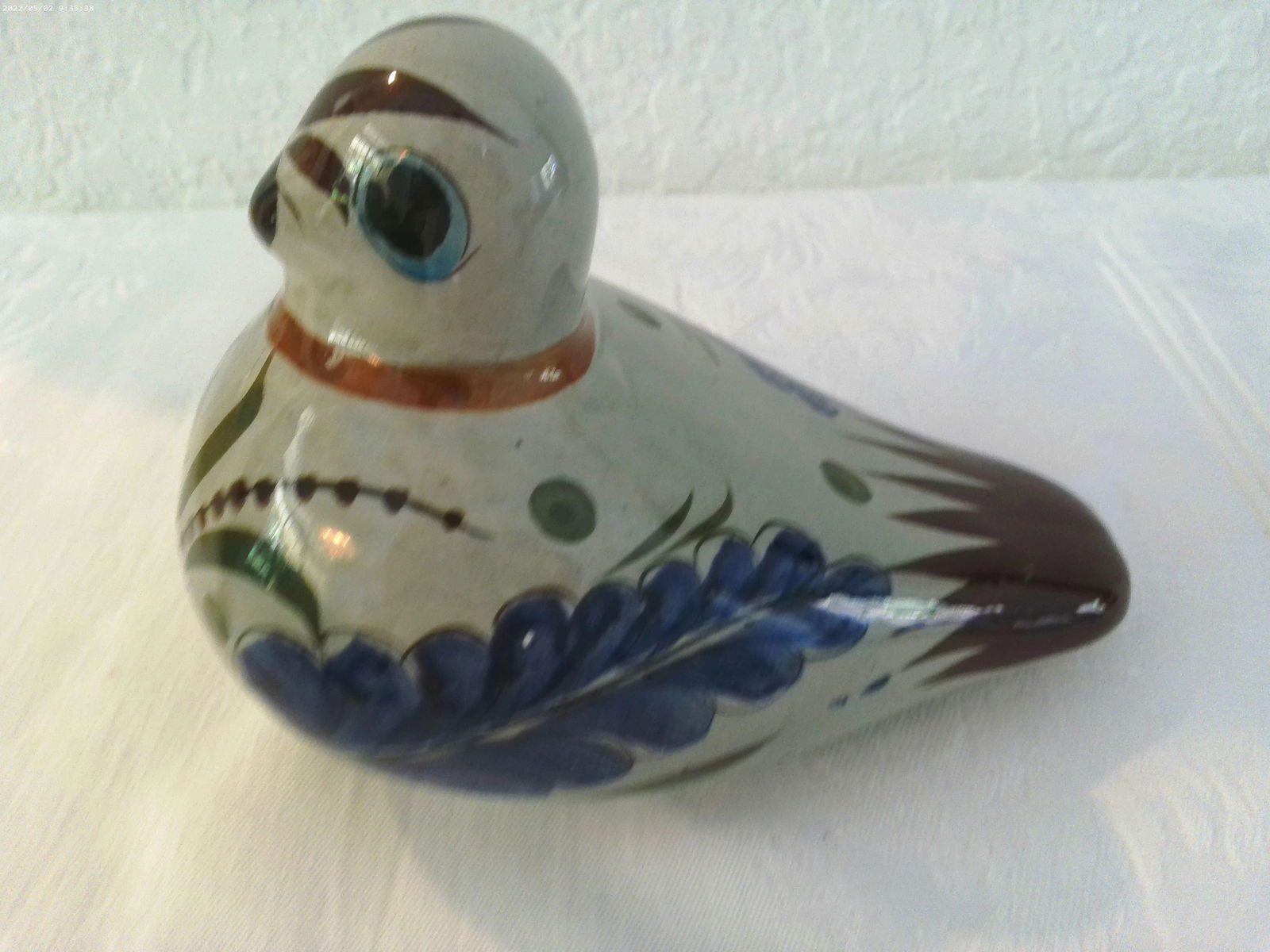 1970s Mexican Talavera Pottery Figural Dove - 2