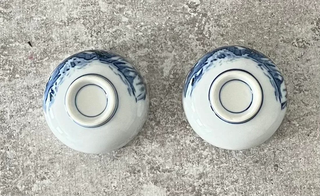 20th Century Hand-Painted Imperial Japanese Tea Cups- a Pair - 3