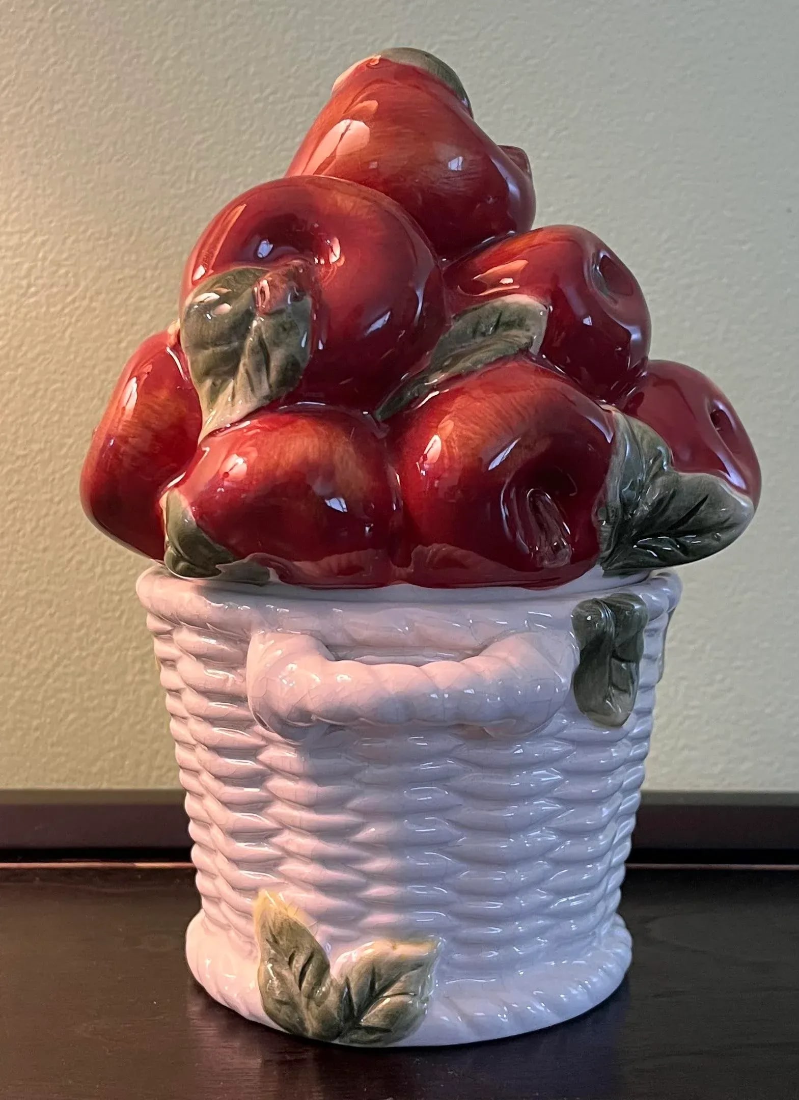 1990s Kaldun and Bogle Majolica Style Apple Jar Topiary - 2