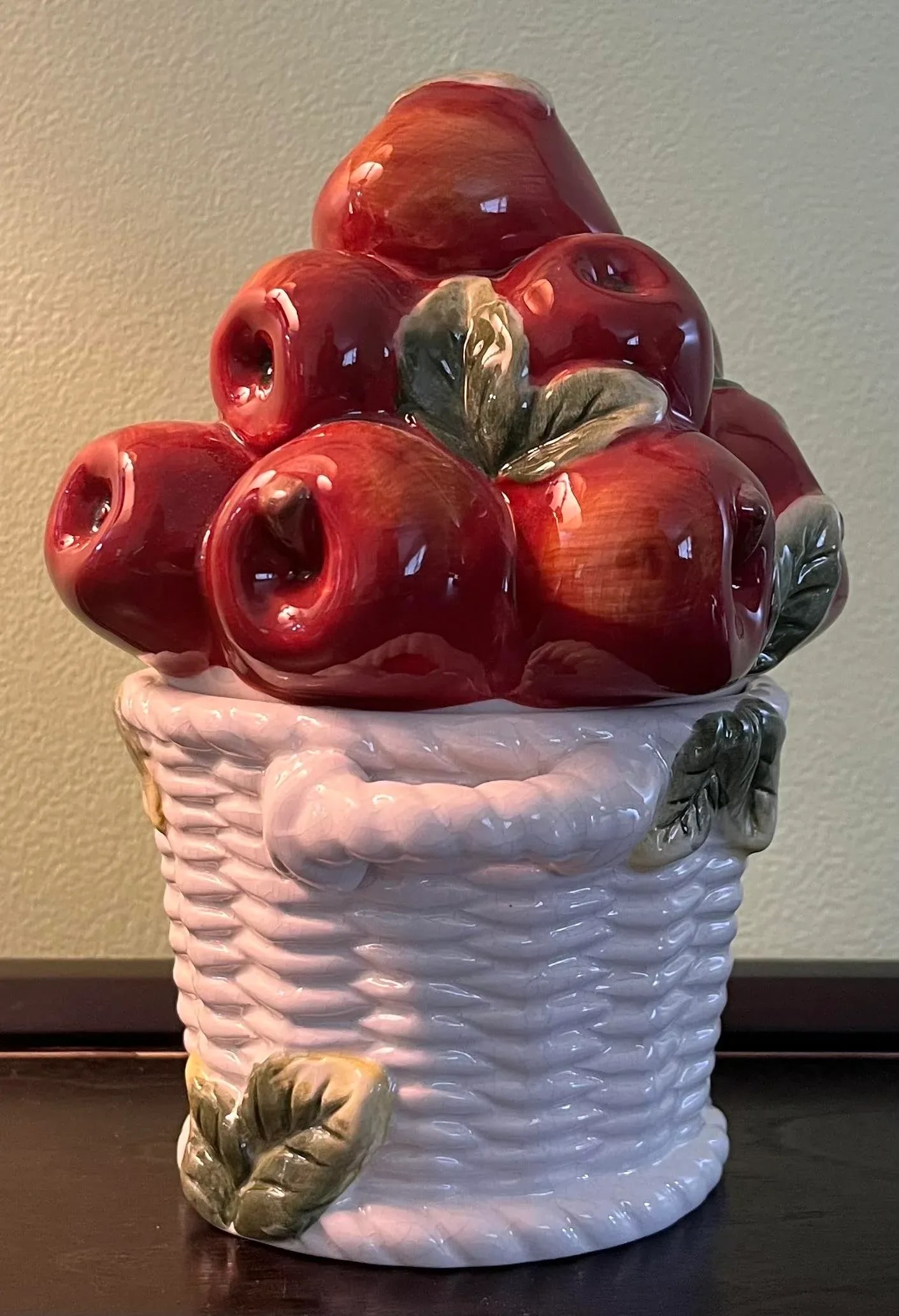 1990s Kaldun and Bogle Majolica Style Apple Jar Topiary - 4