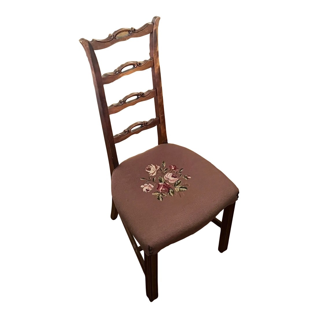 Circa 1800s Victorian Ribbonback Needlepoint Chair: It is exceedingly rare to find a piece this old in such excellent condition. There are no tears or pulls on the fabric, all needlepoint is intact as though it were made yesterday. The ribbonback