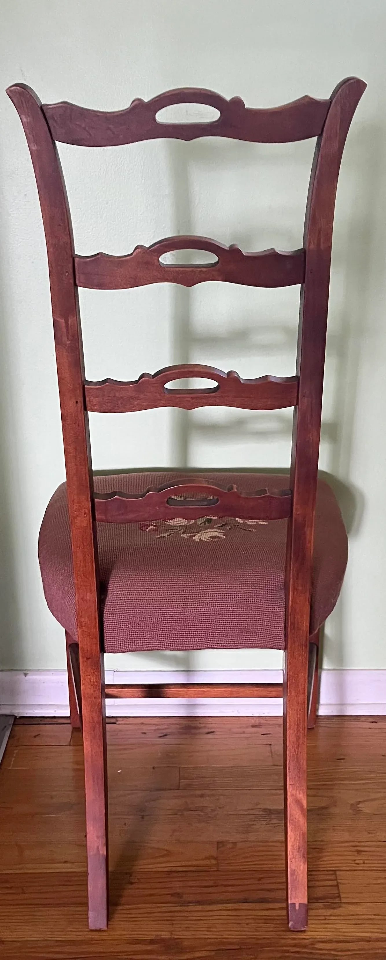 Circa 1800s Victorian Ribbonback Needlepoint Chair - 3