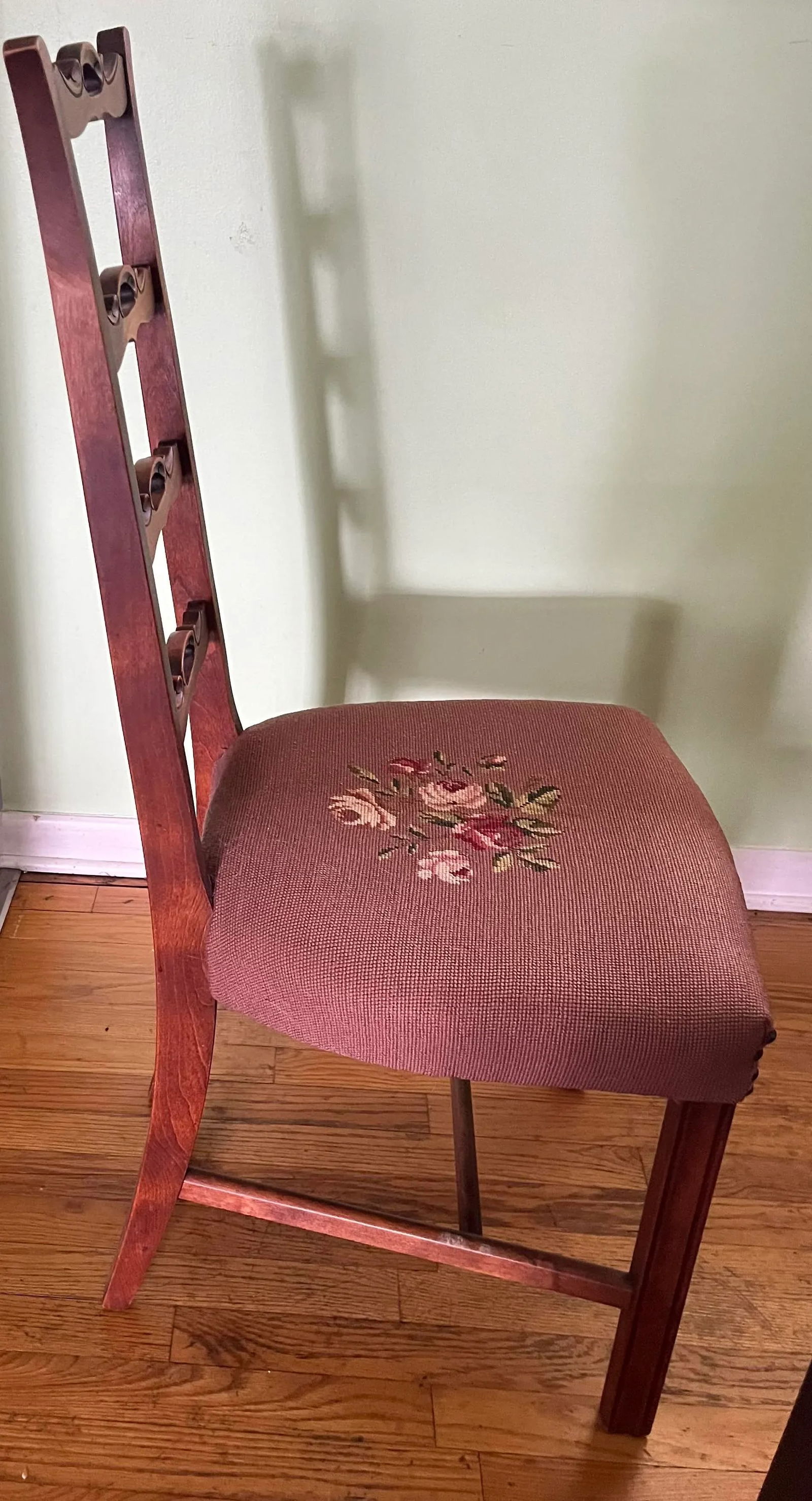 Circa 1800s Victorian Ribbonback Needlepoint Chair - 5