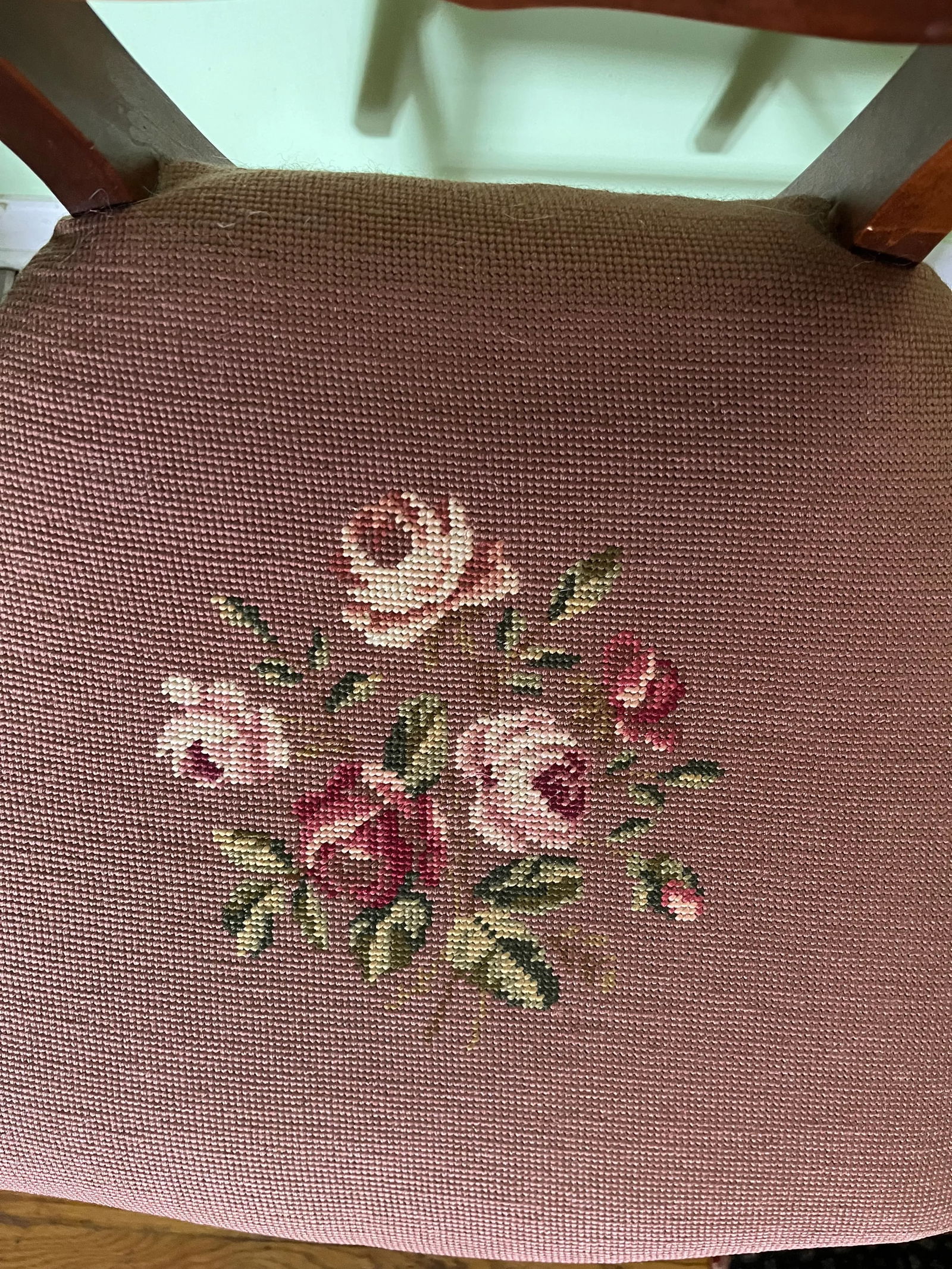 Circa 1800s Victorian Ribbonback Needlepoint Chair - 7