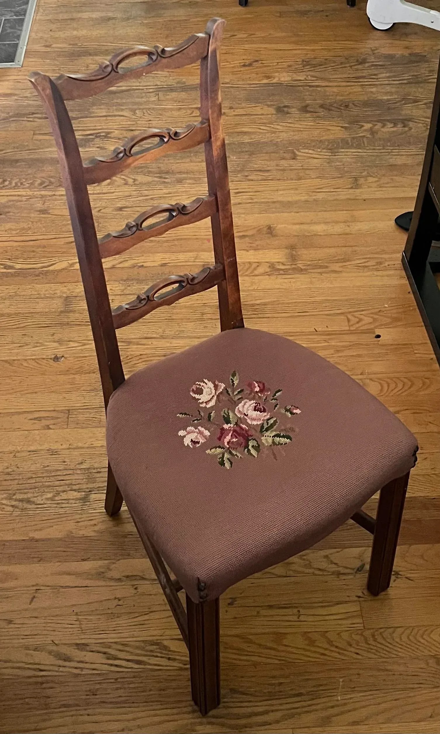 Circa 1800s Victorian Ribbonback Needlepoint Chair - 8