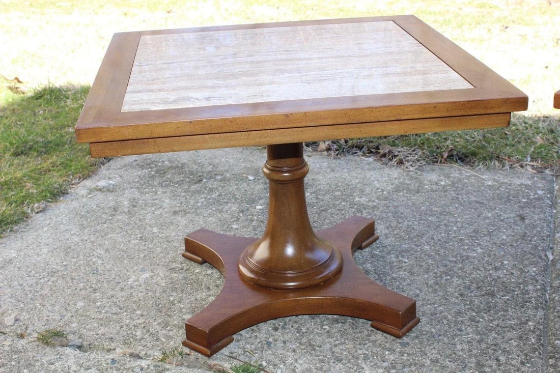 Townsend Manufacturing Co. Dark Travertine End Tables - A Pair - 2