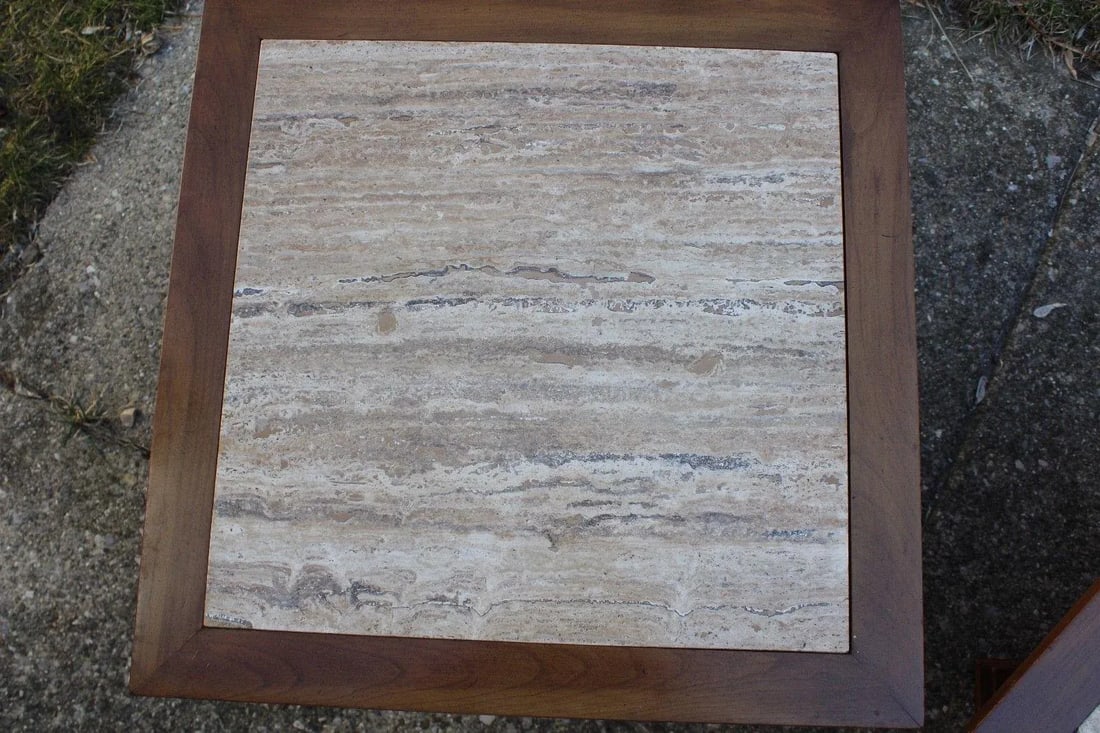Townsend Manufacturing Co. Dark Travertine End Tables - A Pair - 4