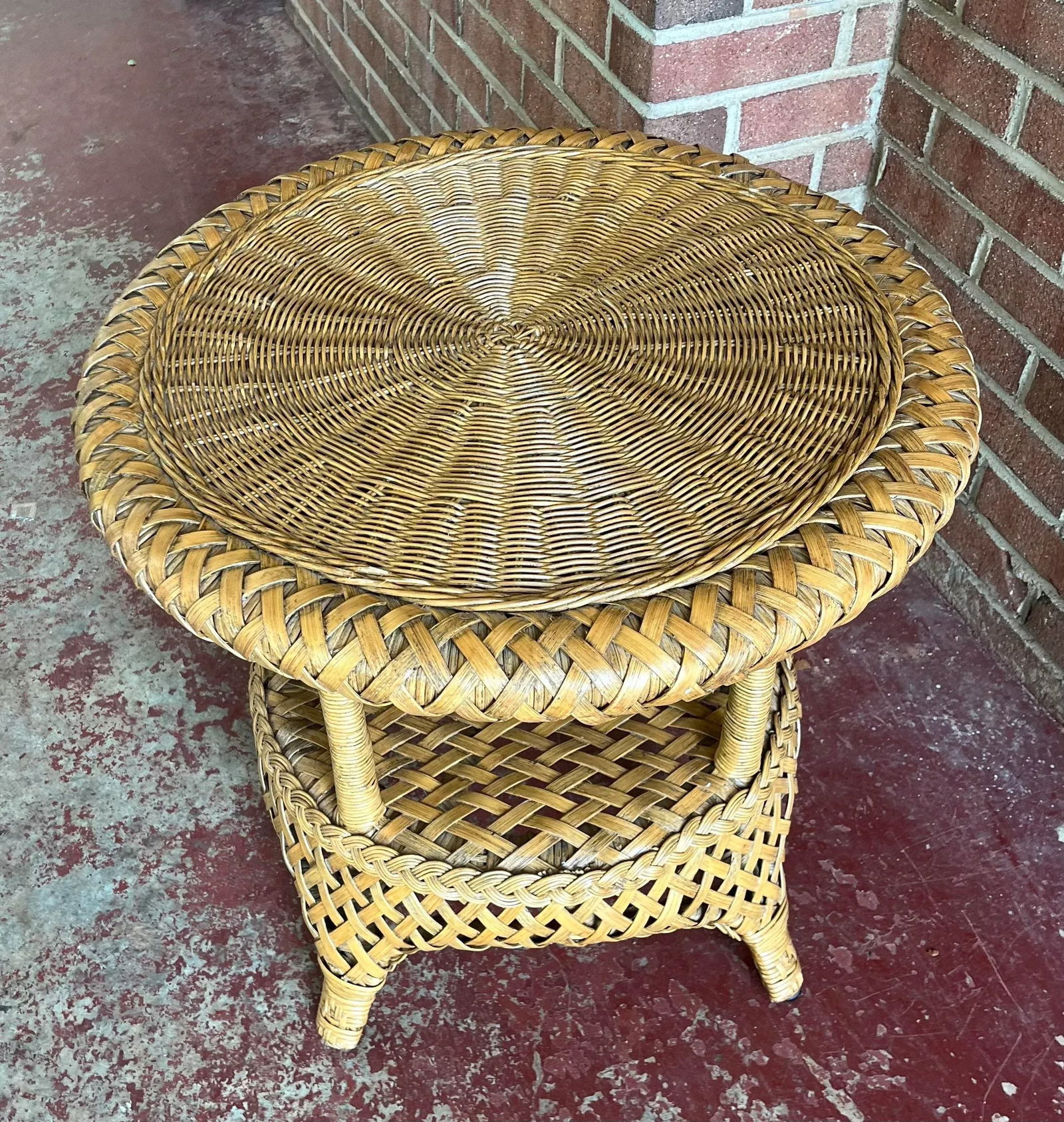 1970s Bamboo and Rattan Side Table - 4