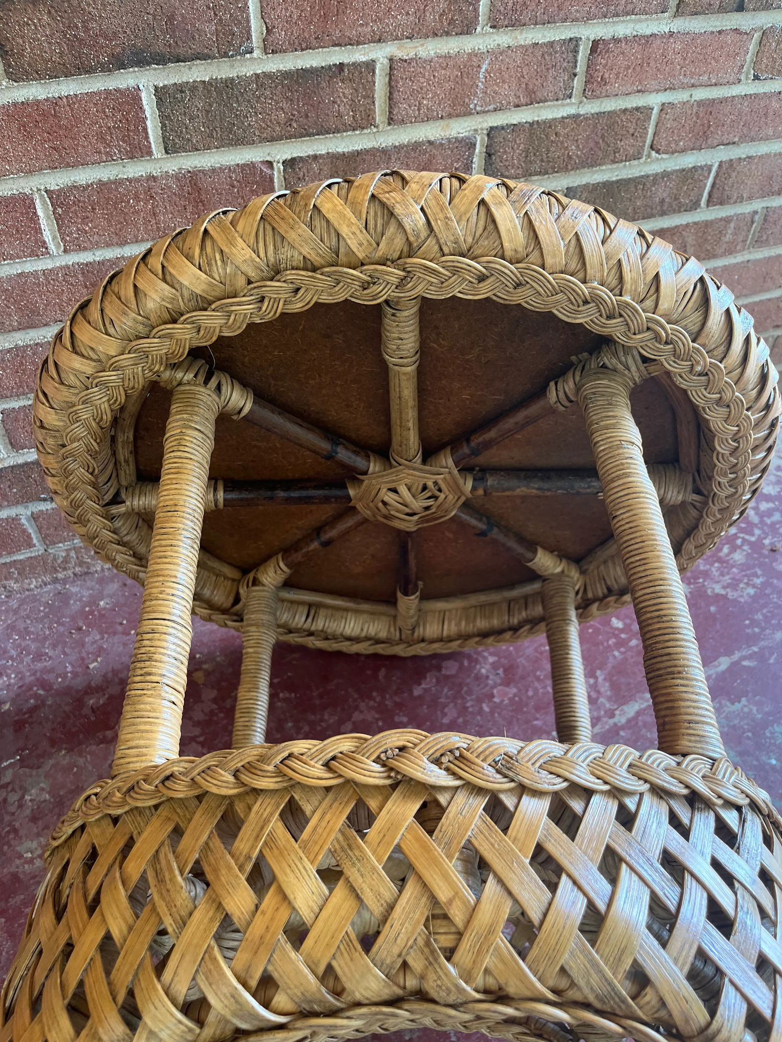 1970s Bamboo and Rattan Side Table - 5