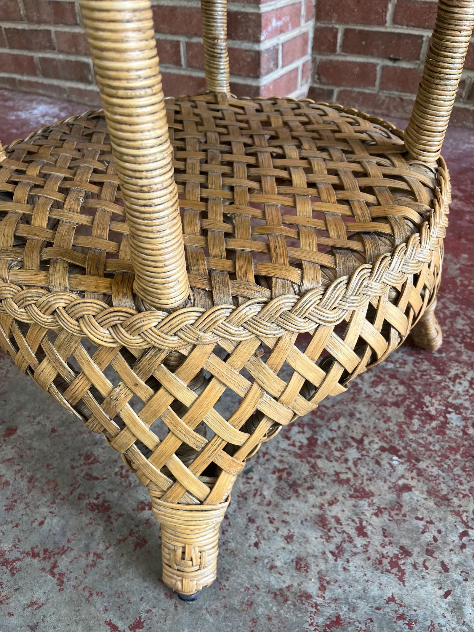 1970s Bamboo and Rattan Side Table - 6