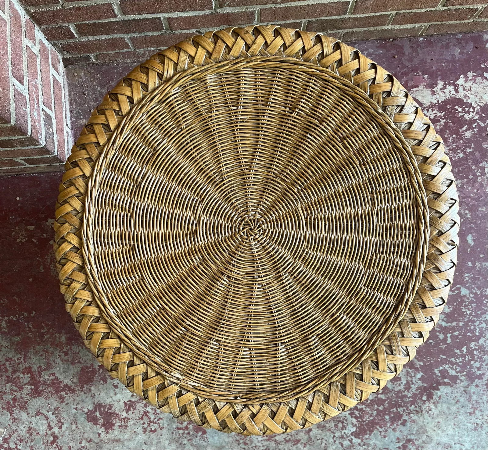 1970s Bamboo and Rattan Side Table - 7