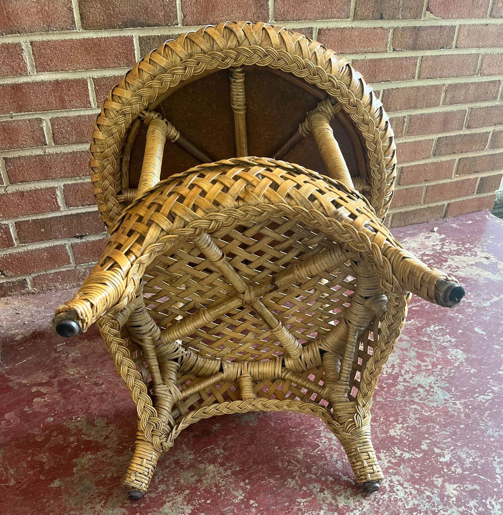 1970s Bamboo and Rattan Side Table - 8