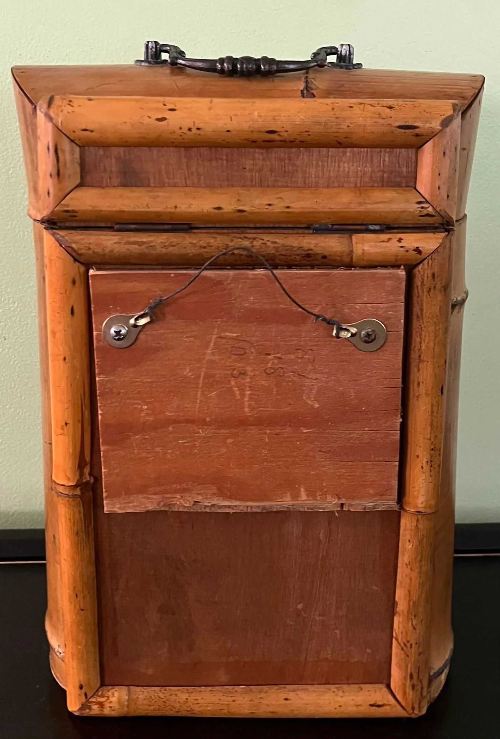 1960s Bamboo Double Wine Bottle Carrier - 4