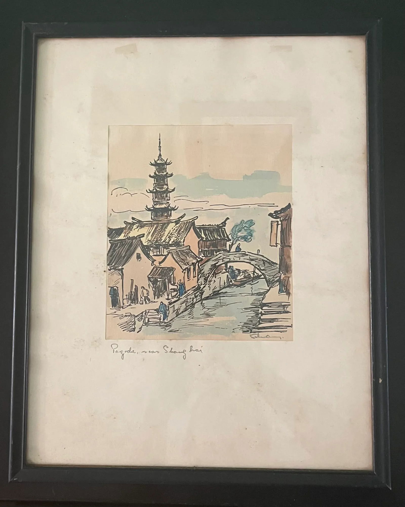 Early 20th Century Chinese Scenery Watercolor Paintings Artist Signed- a Pair - 2