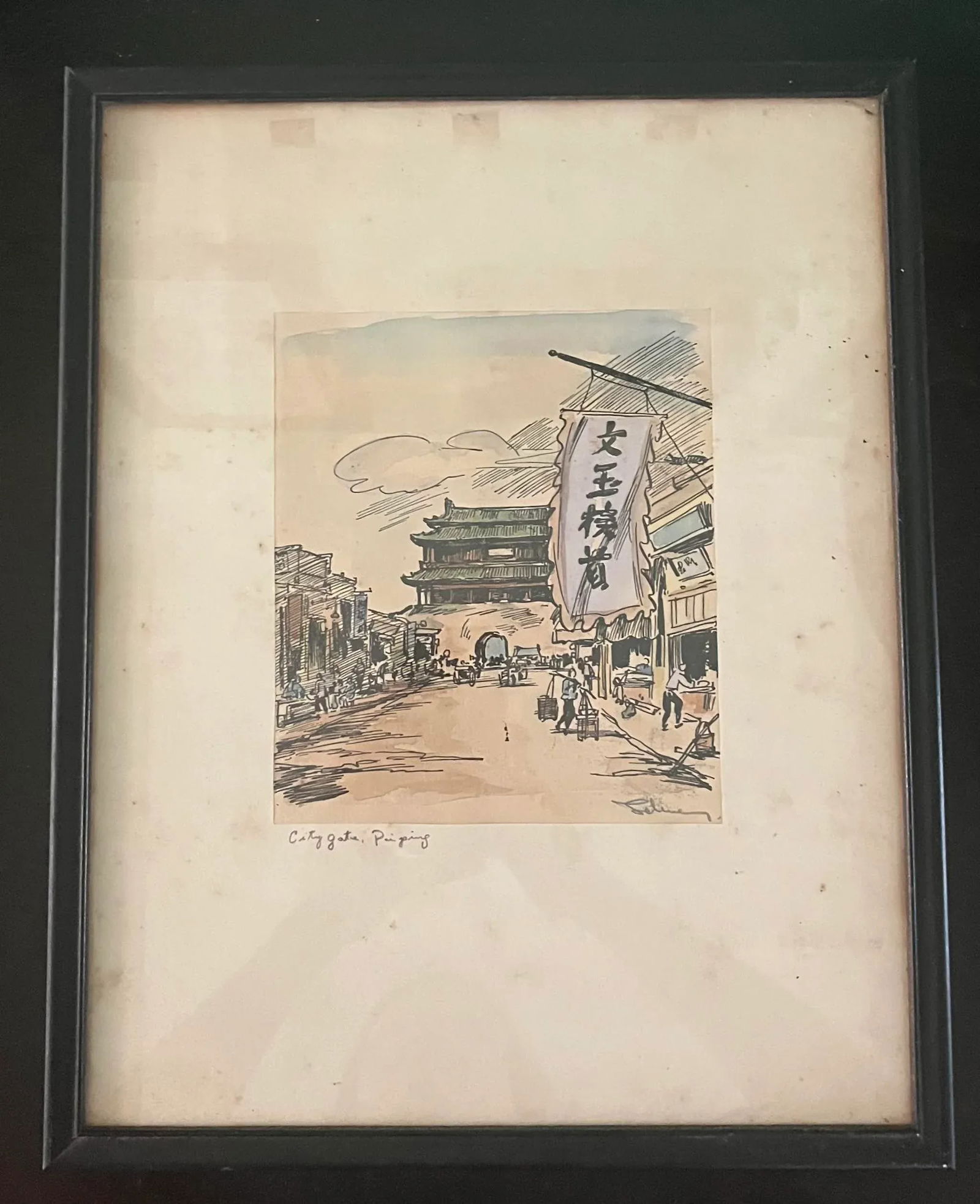 Early 20th Century Chinese Scenery Watercolor Paintings Artist Signed- a Pair - 3