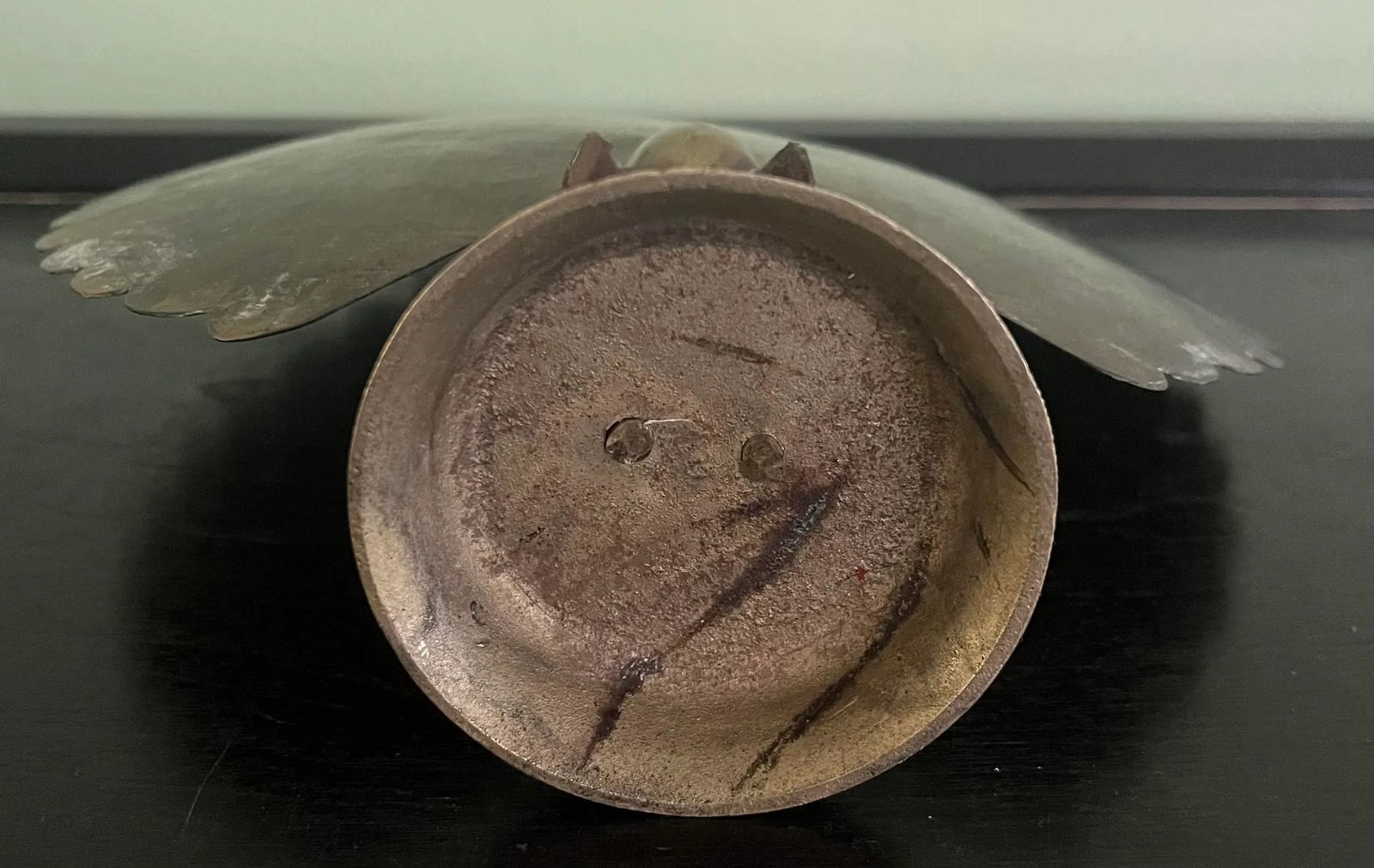 Early 20th Century Anglo-Indian Polychrome Etched Brass Peacock Figurine - 6