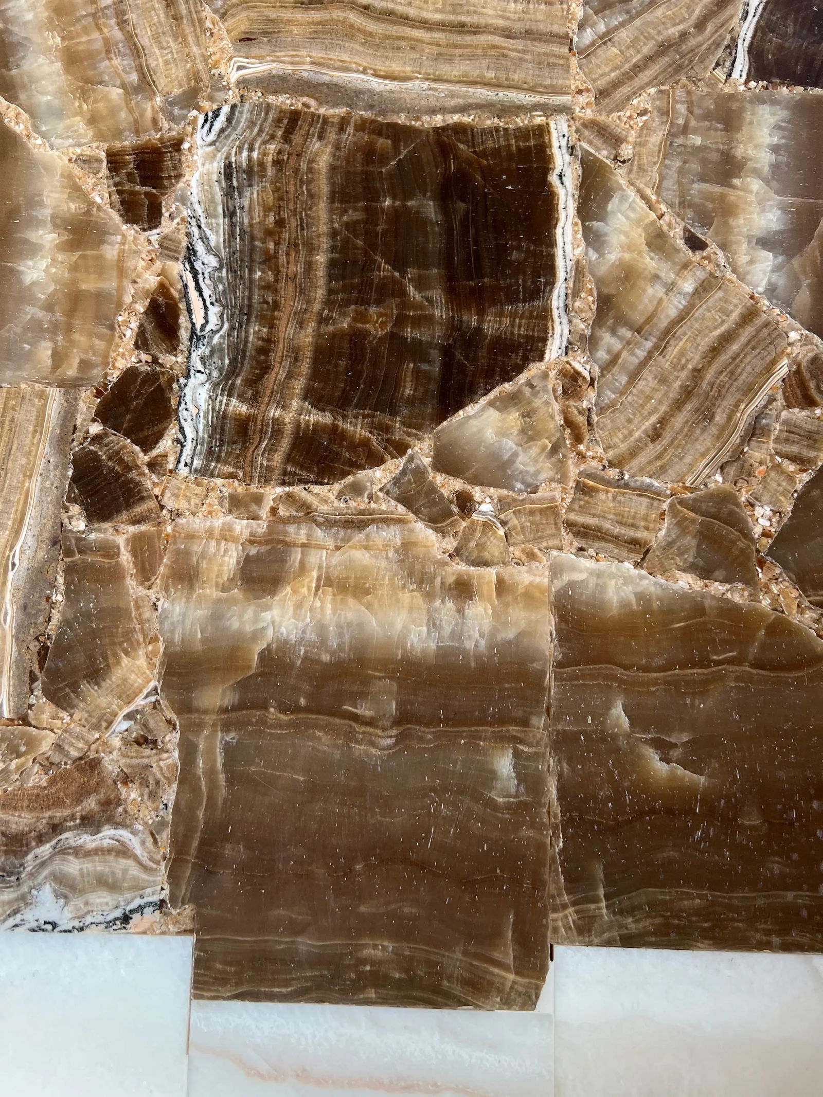 1960 Vintage Signed Muller of Mexico Onyx Pedestal/Side Table. - 5