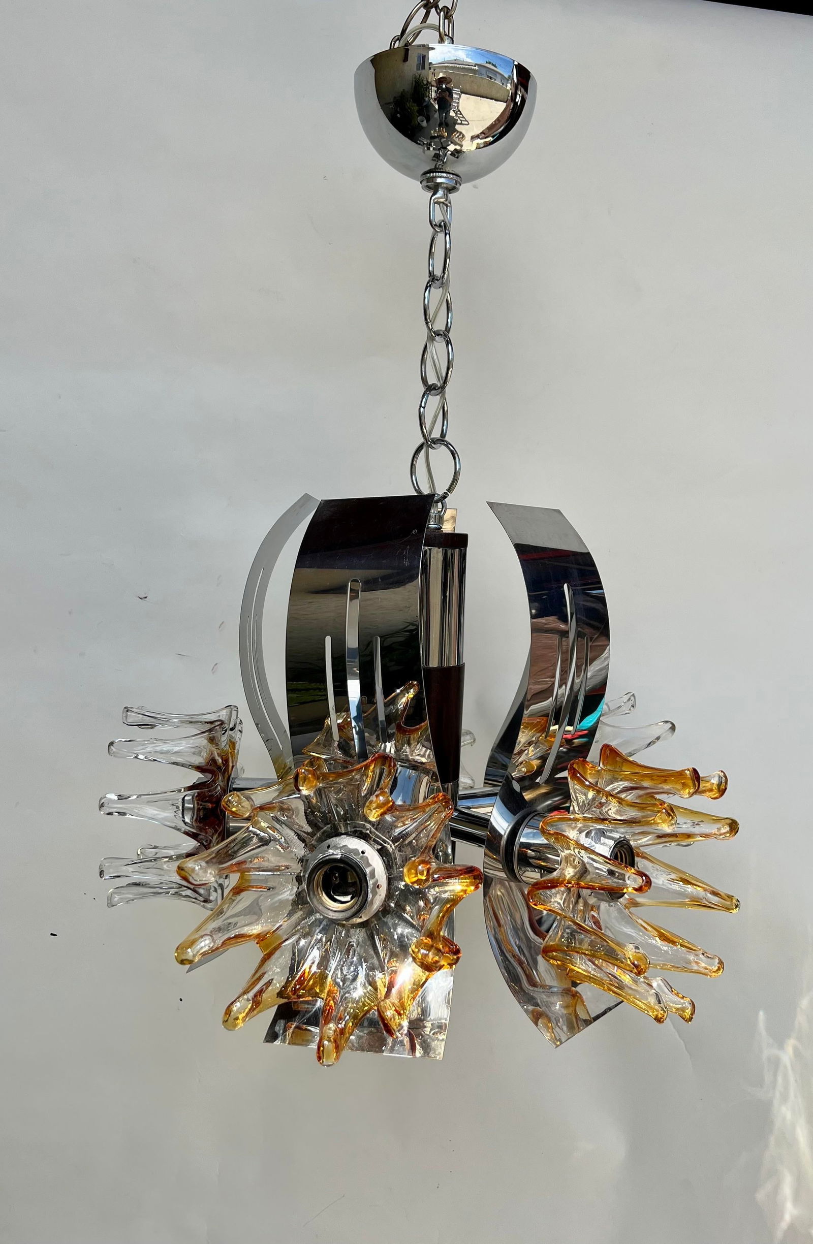 Space Age Chandelier Designed by Carlo Nason for Mazzega, 1970 - 2