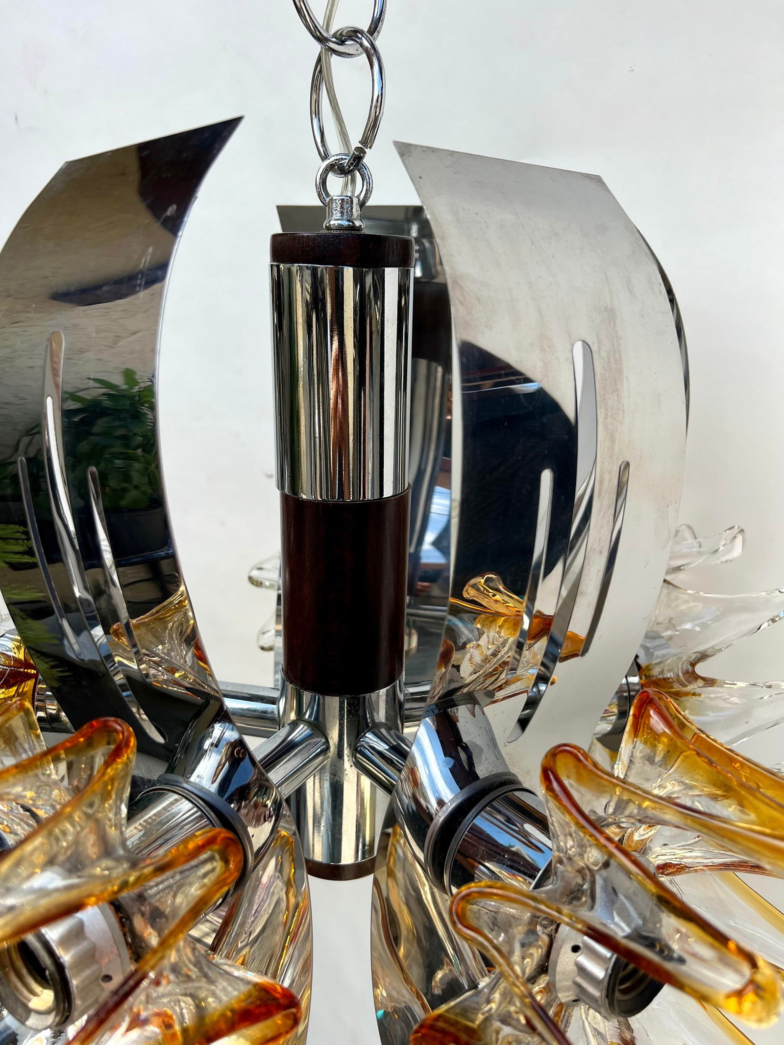 Space Age Chandelier Designed by Carlo Nason for Mazzega, 1970 - 5