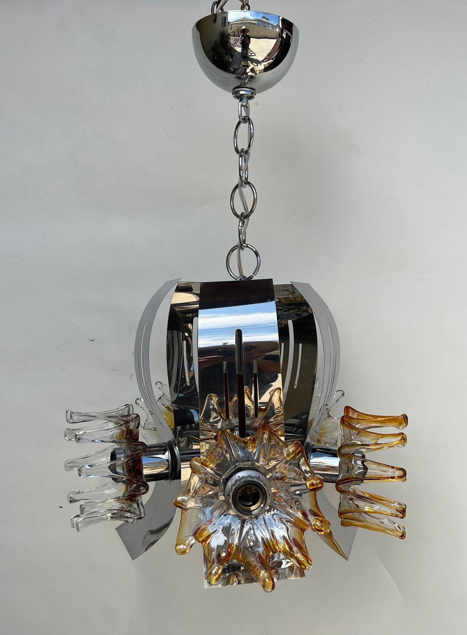 Space Age Chandelier Designed by Carlo Nason for Mazzega, 1970 - 7