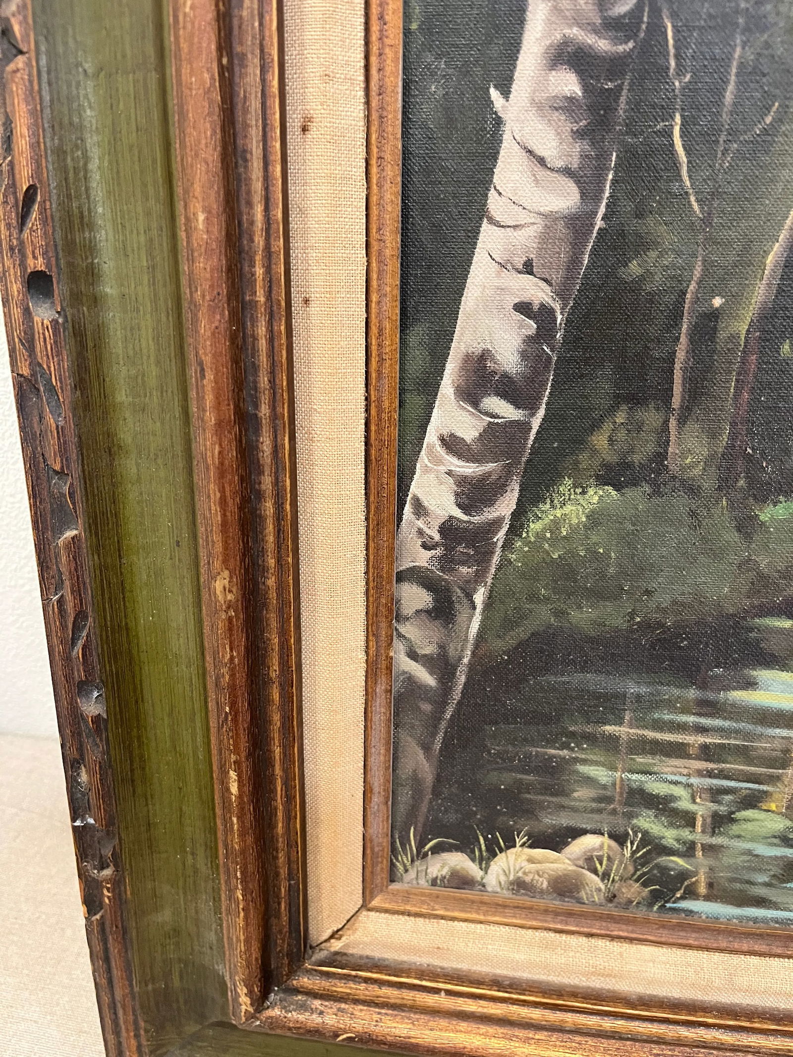 1976 Betty Schmidt Original Oil Painting Titled the Stream - 3