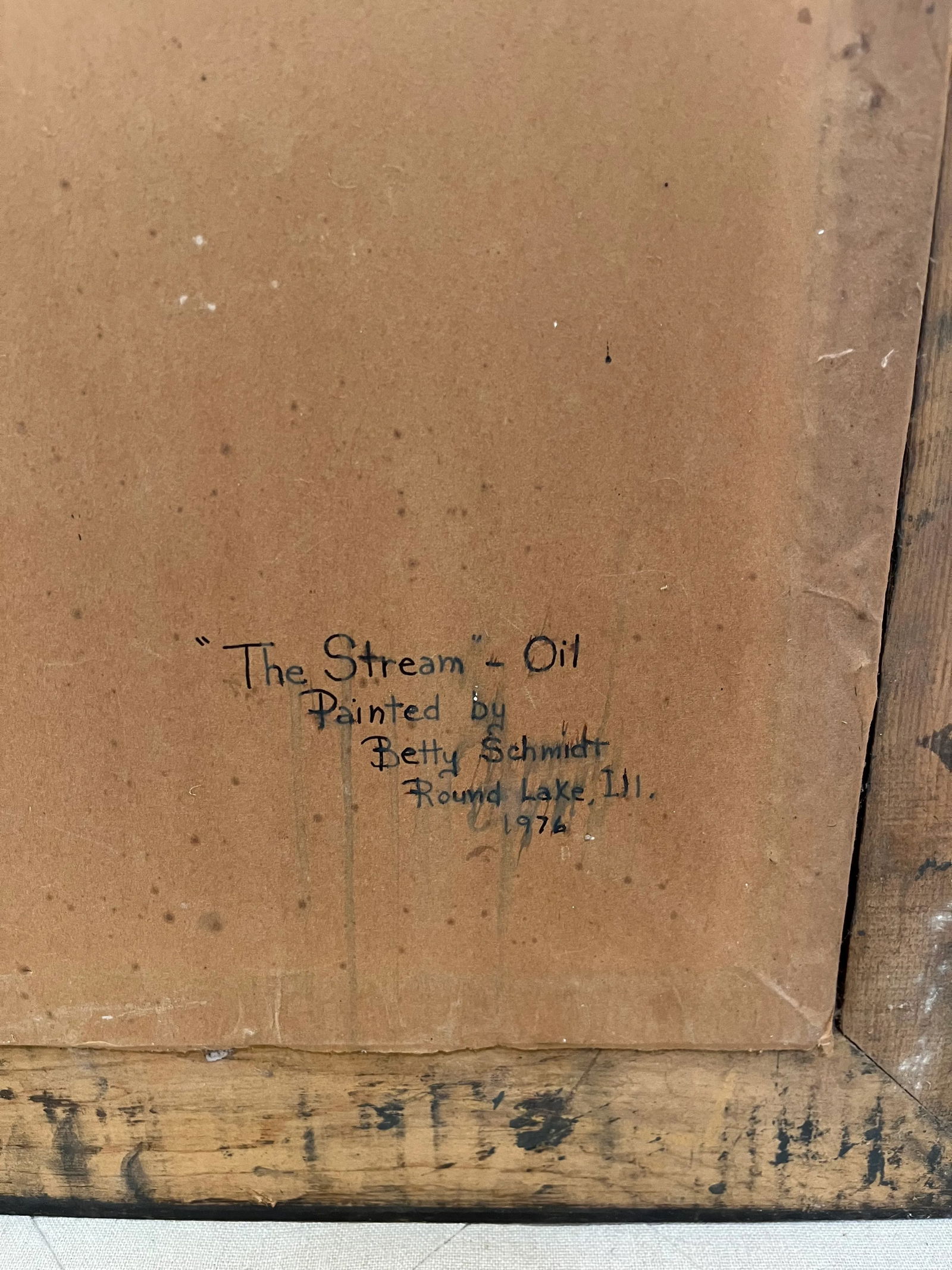 1976 Betty Schmidt Original Oil Painting Titled the Stream - 7