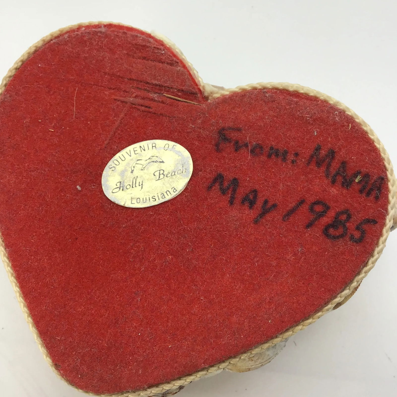 Shell Jewelry Box Vintage Heart Seashell Encrusted Jewelry Trinket Box - 7