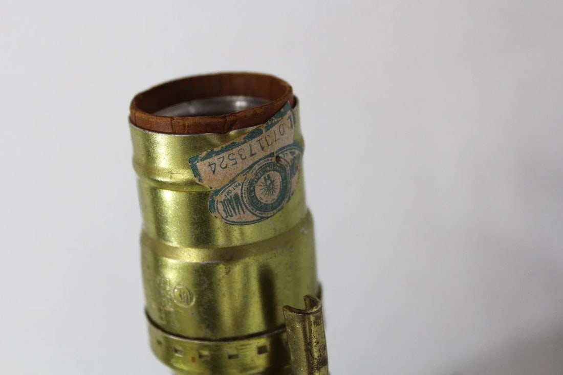 1950s Vintage Art Deco Style Large Metallic Blue Shell Table Lamp - 3