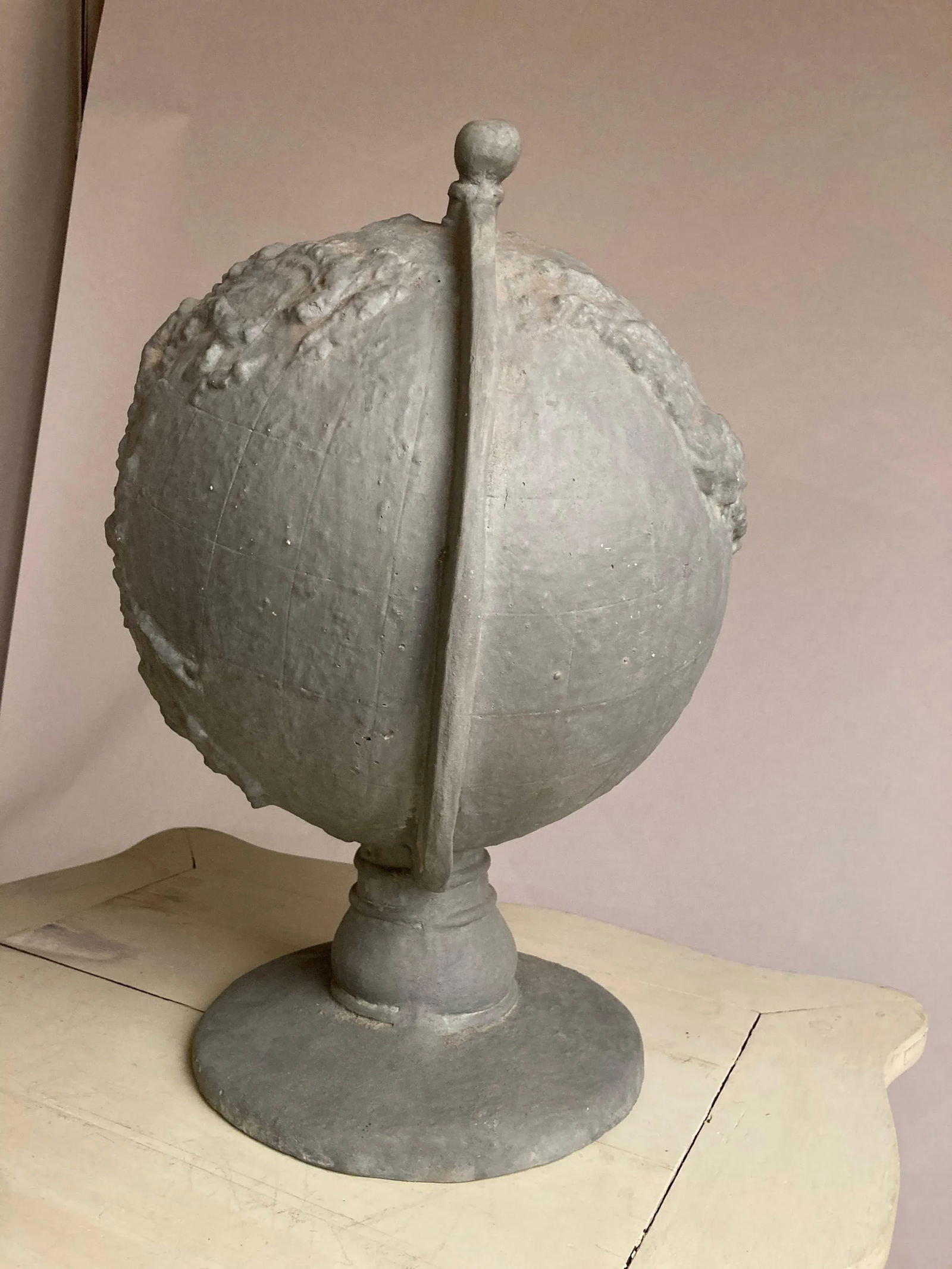 Mid 20th Century Serge Roche Style Plaster Globe of the Earth - 10