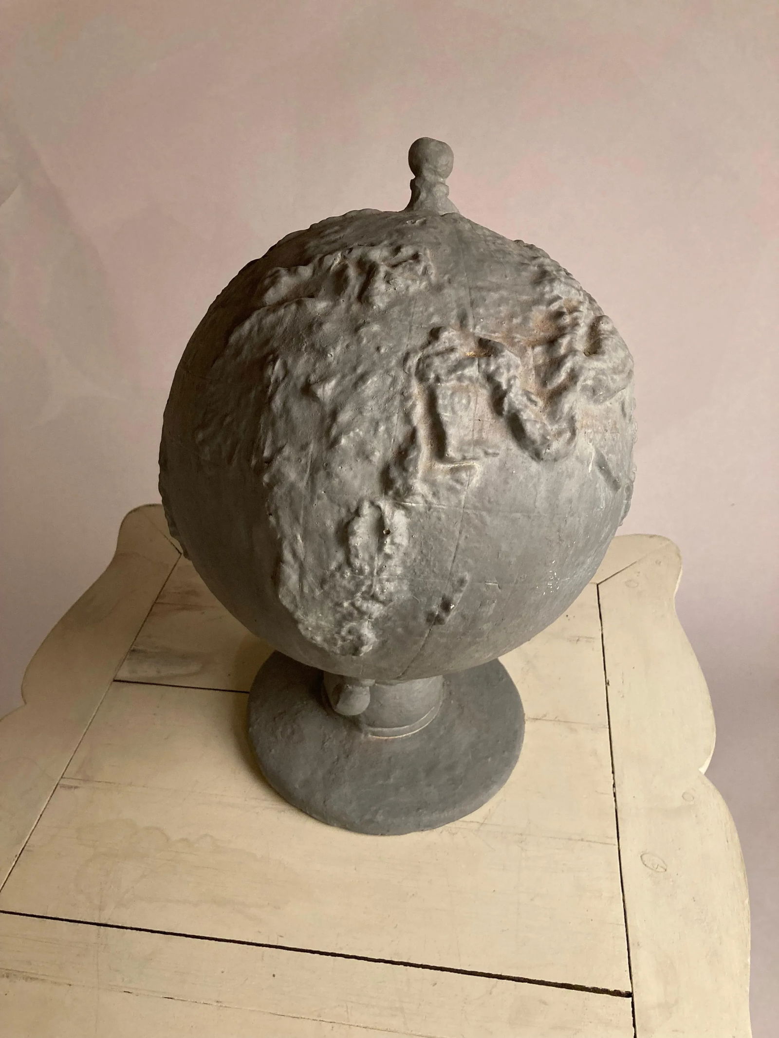 Mid 20th Century Serge Roche Style Plaster Globe of the Earth - 3