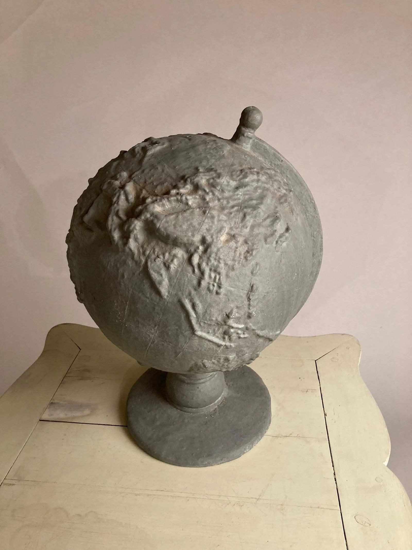 Mid 20th Century Serge Roche Style Plaster Globe of the Earth - 4