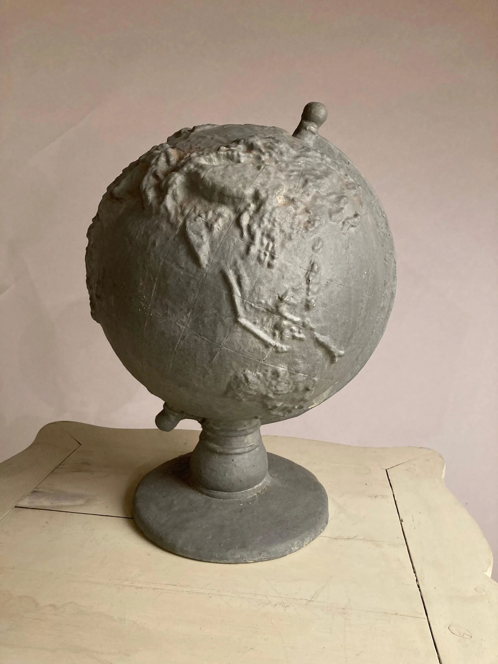 Mid 20th Century Serge Roche Style Plaster Globe of the Earth - 6