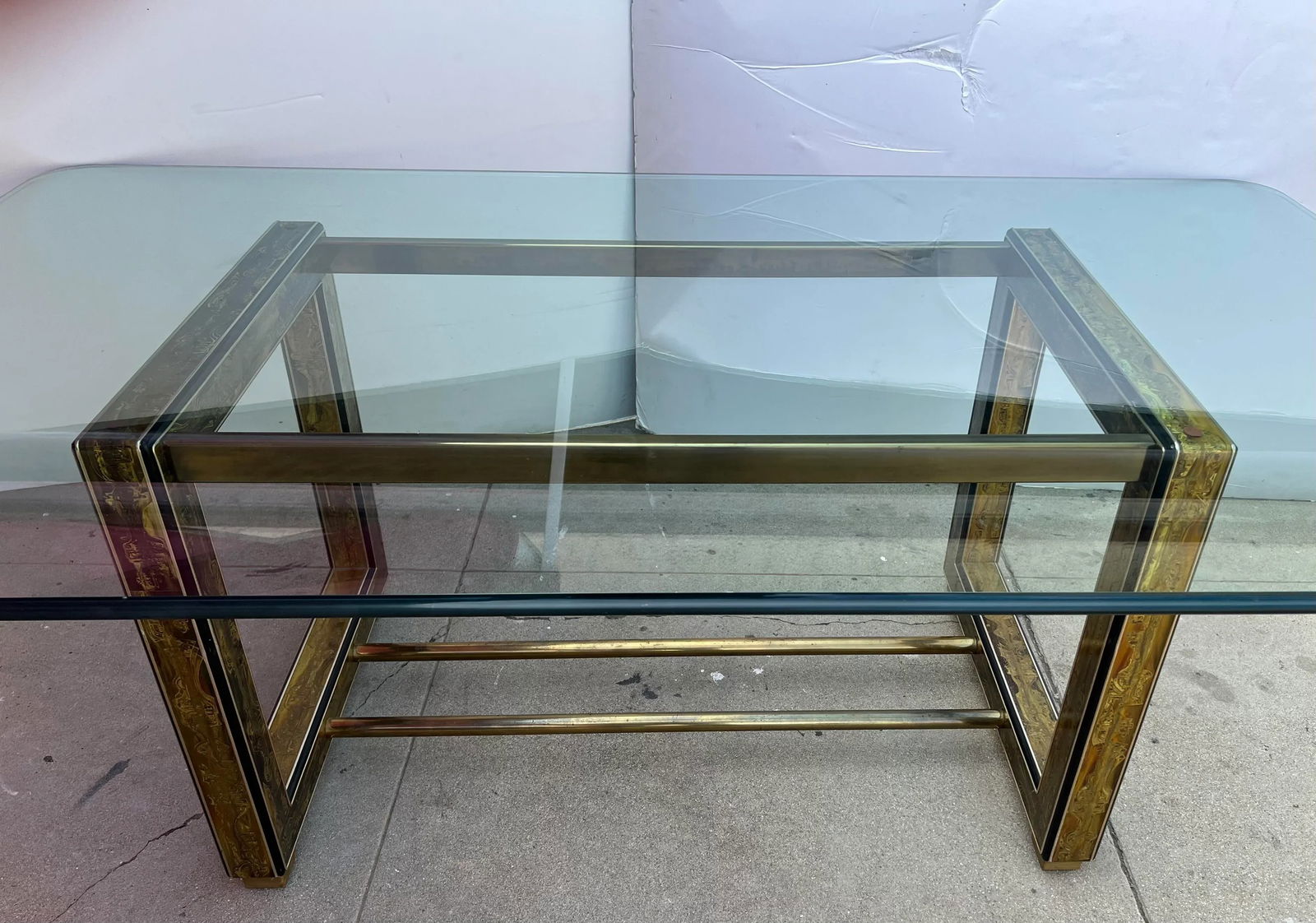 1970s Bernhard Rohne Acid-Etched Brass Dining Set. - 10