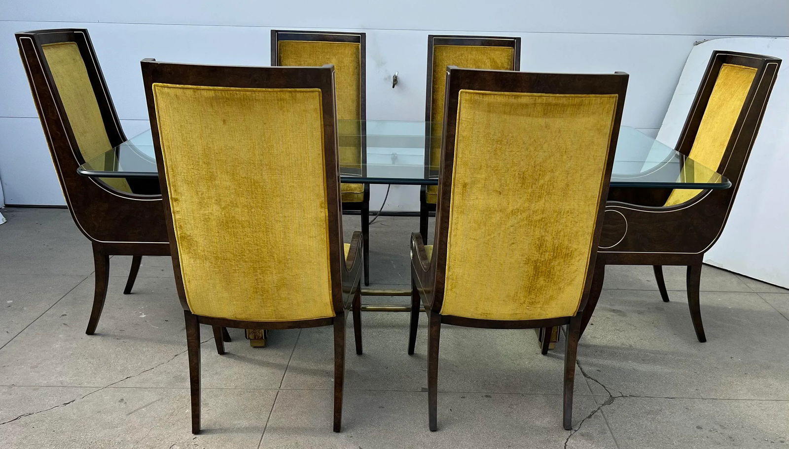1970s Bernhard Rohne Acid-Etched Brass Dining Set. - 8