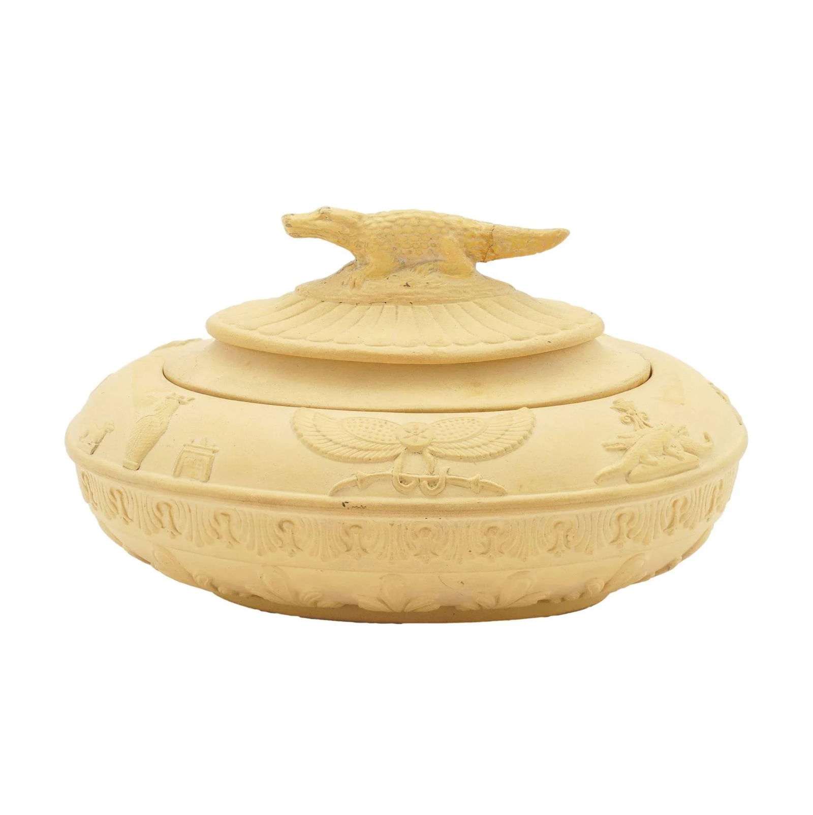 Caneware Creamer and Covered Sugar Bowl in the Egyptian Taste by Schiller & Gerbing, C. 1835 - 4