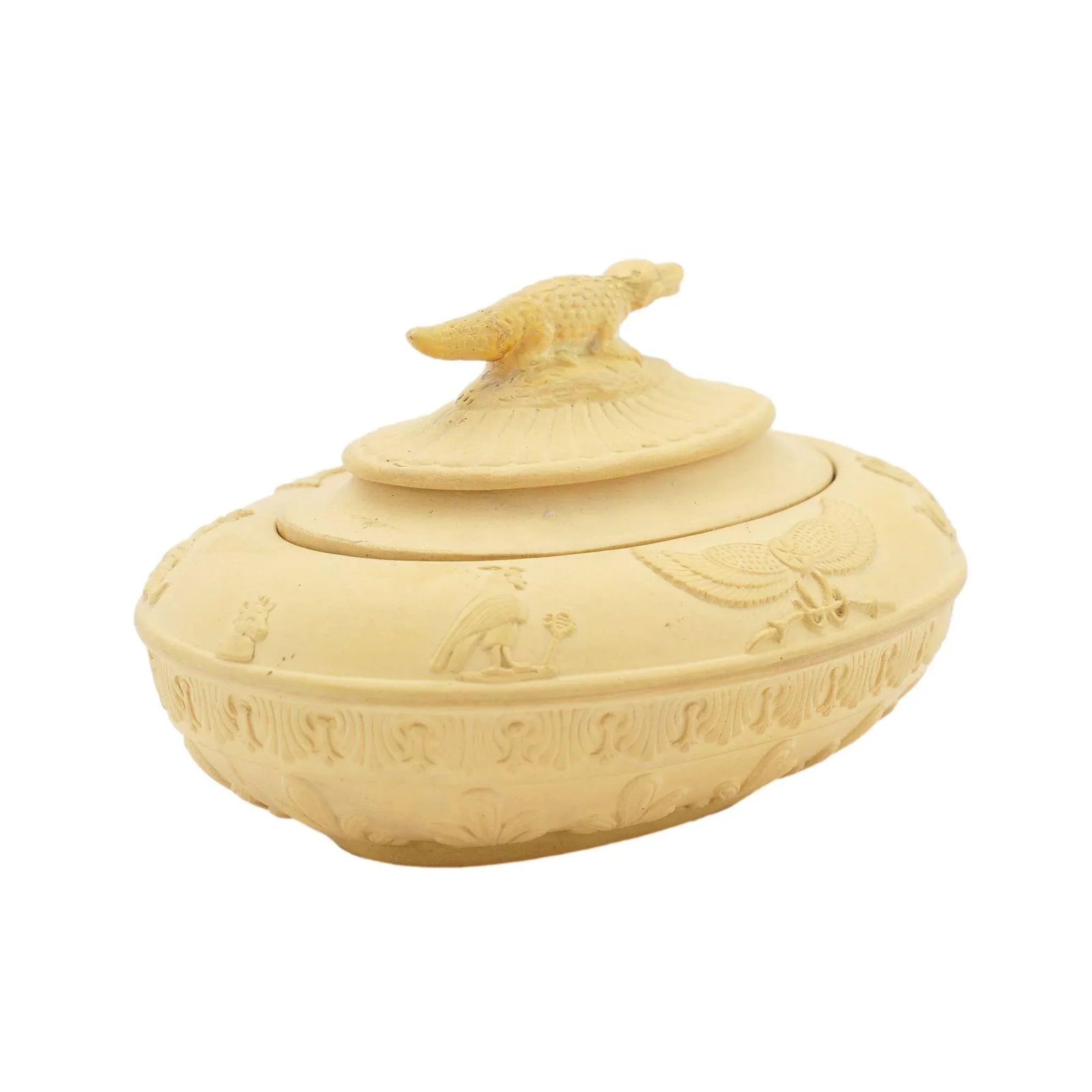 Caneware Creamer and Covered Sugar Bowl in the Egyptian Taste by Schiller & Gerbing, C. 1835 - 6