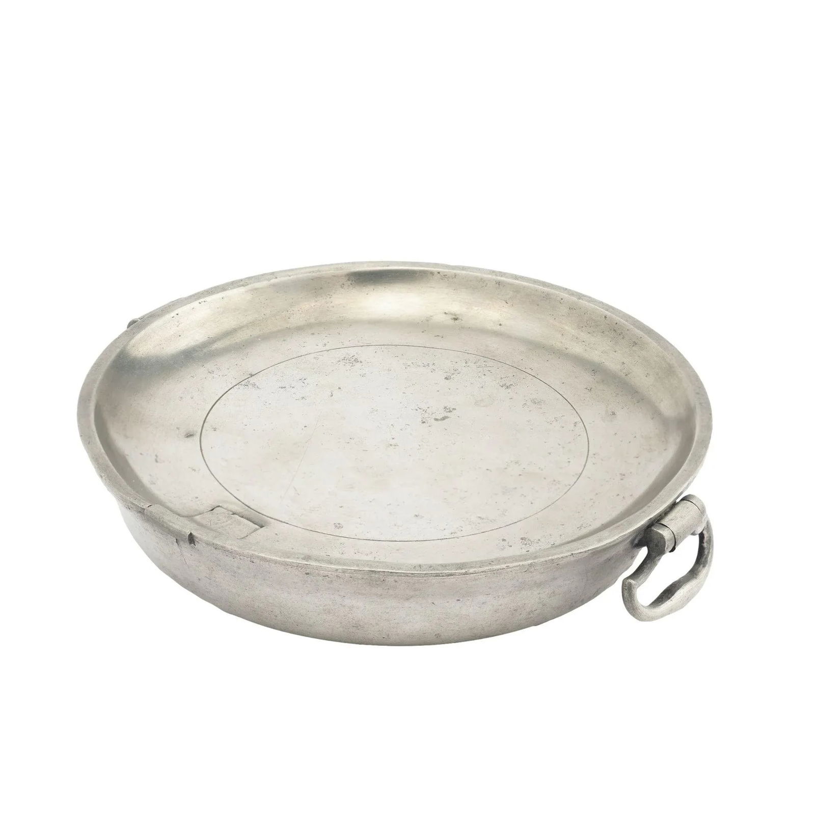 English Pewter Warming Plate With Drop Handles by V&w Birmingham, 1808-1827 - 2