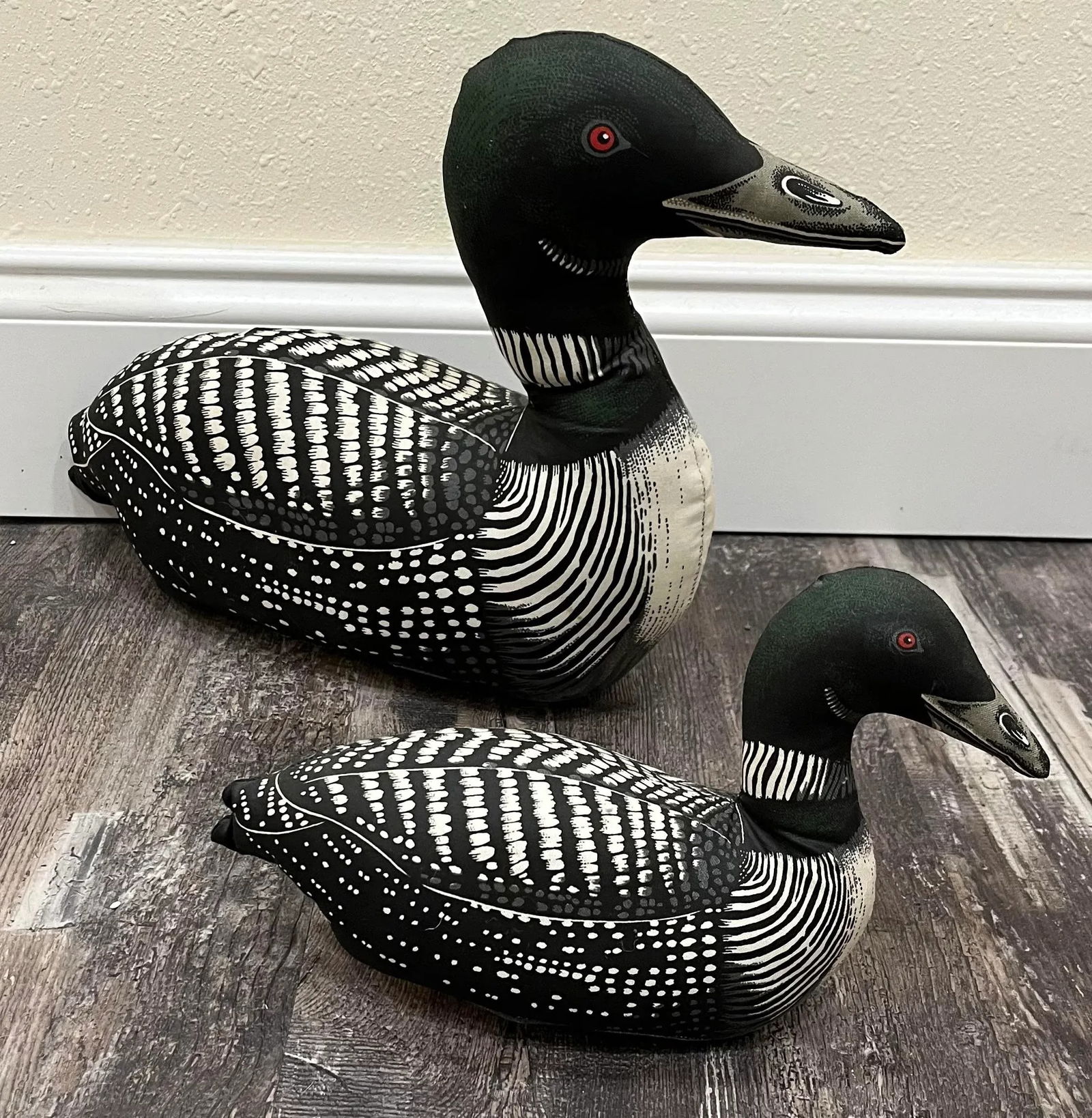 1980s Loon Duck Stuffed Decor- Set of 2 - 2