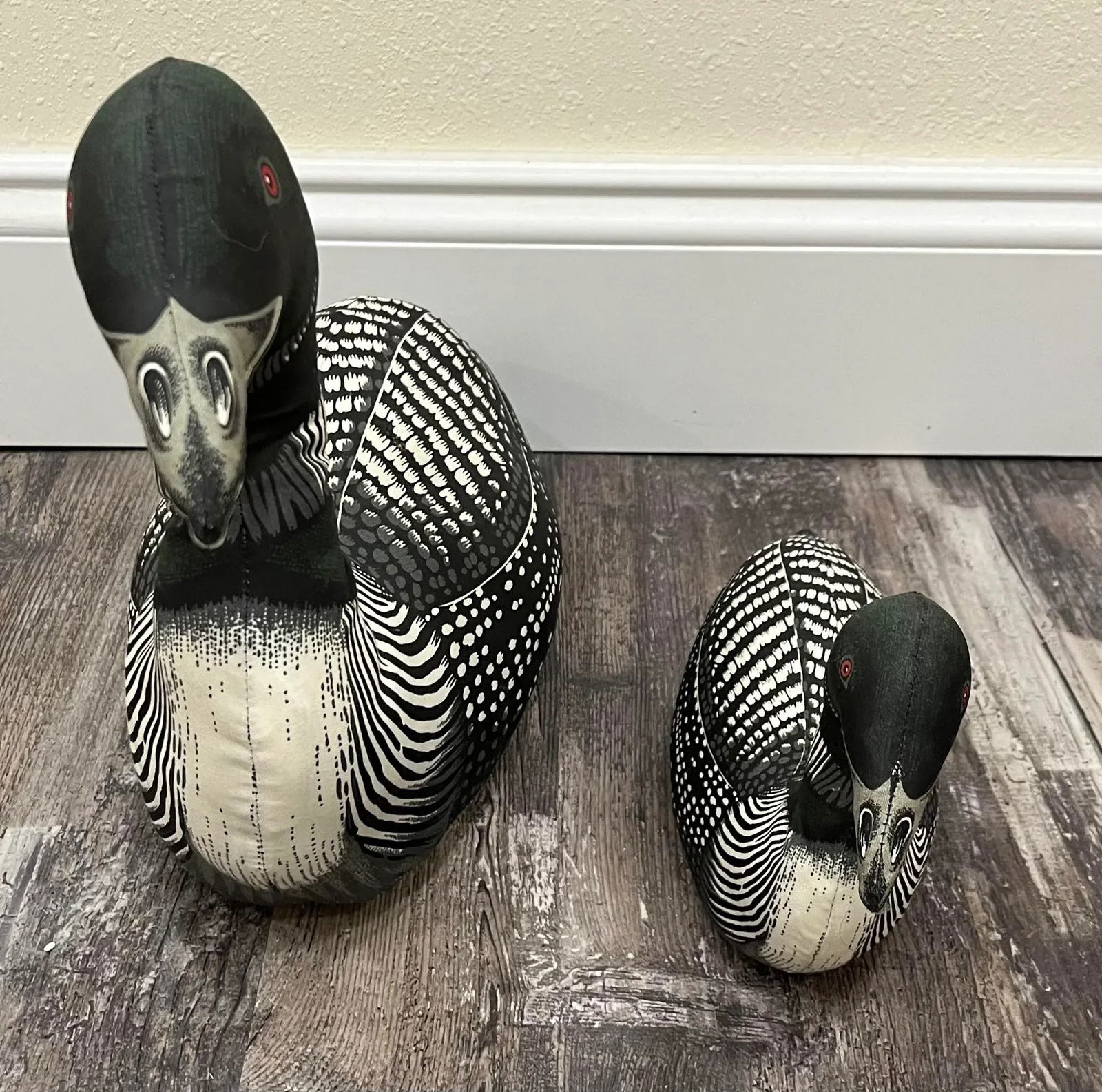 1980s Loon Duck Stuffed Decor- Set of 2 - 4