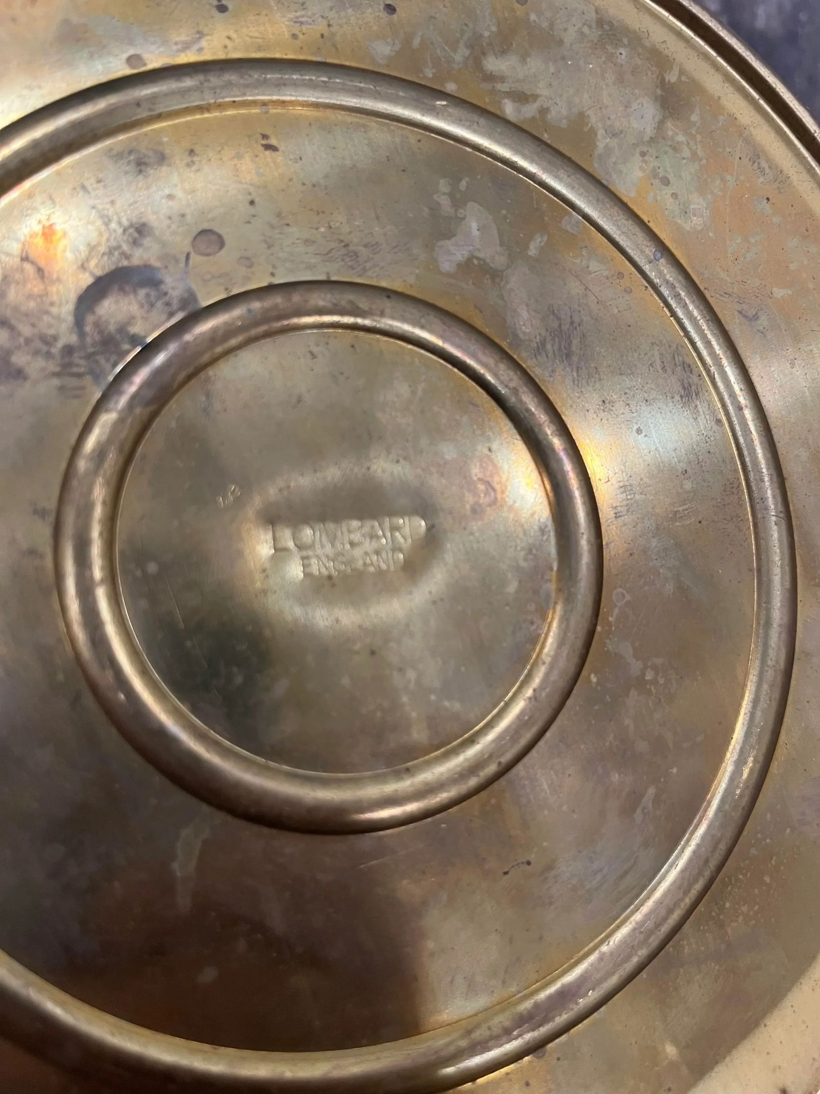 Lombard England Hammered Brass Lion Head Planter - 11