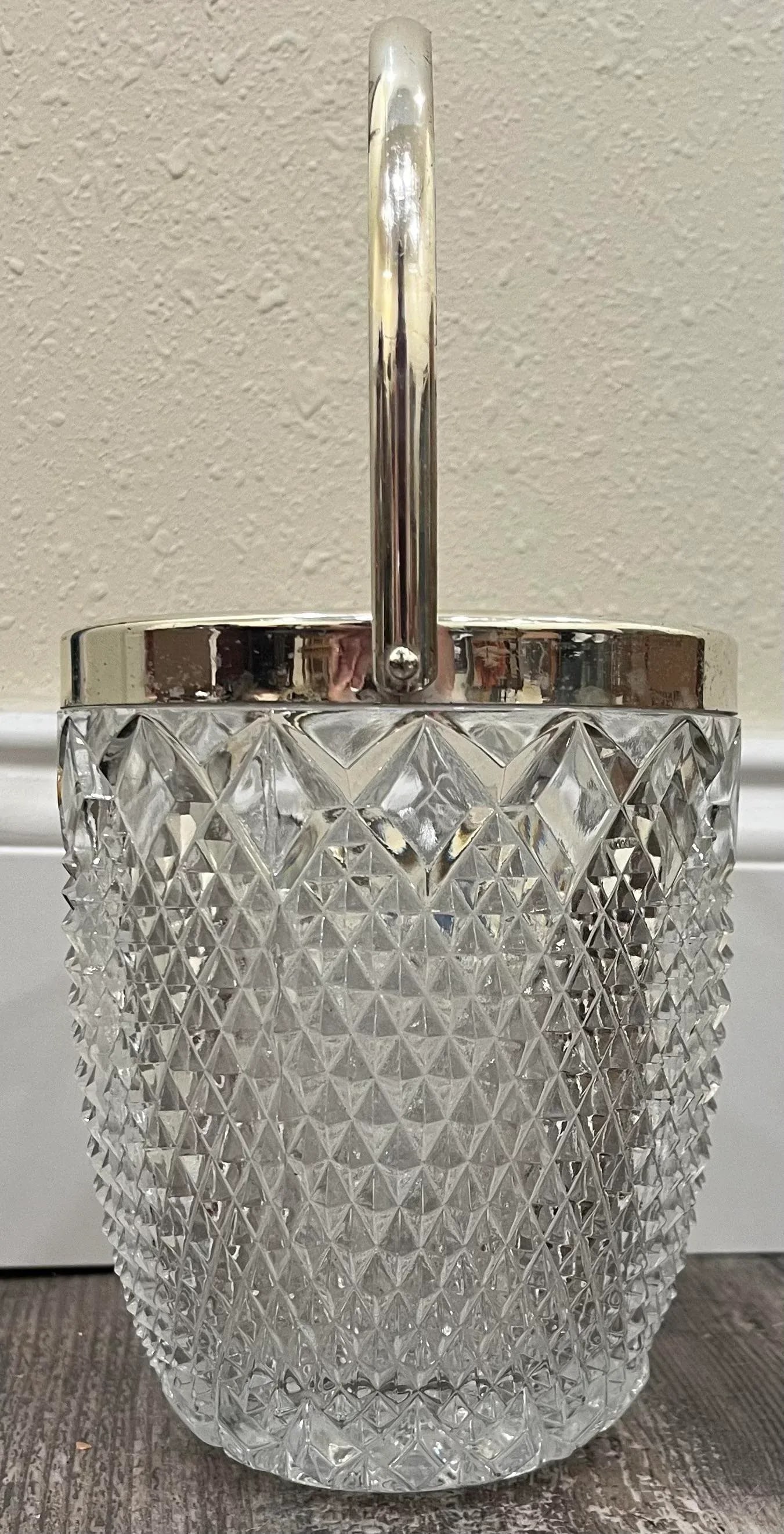 1980s Fb Rogers Silver-Tone Metal and Lead Crystal Ice Bucket - 6