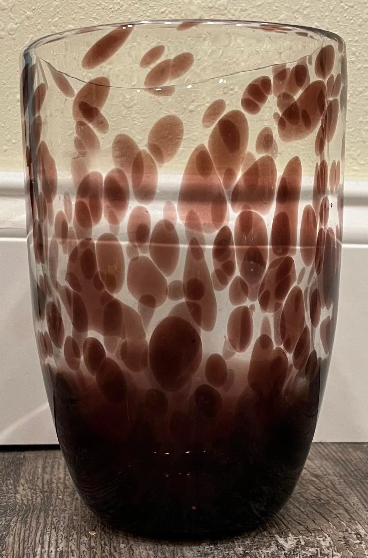 1960s Purple Tortoiseshell Blown Glass Art Vase Attributed to Murano - 2