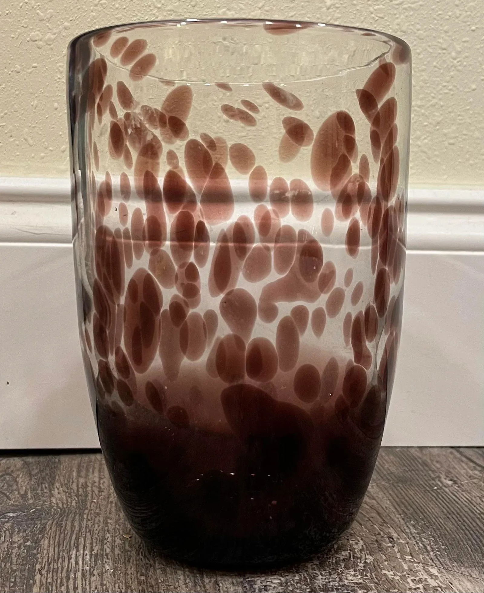 1960s Purple Tortoiseshell Blown Glass Art Vase Attributed to Murano - 3