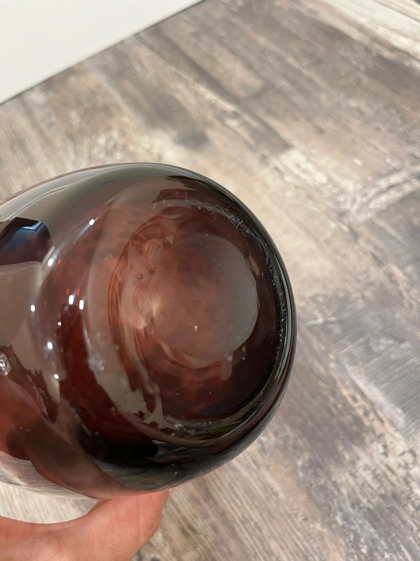 1960s Purple Tortoiseshell Blown Glass Art Vase Attributed to Murano - 5