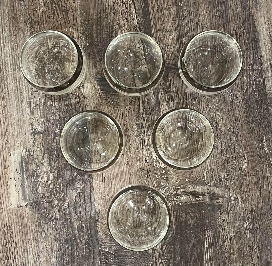 Mid Century Modern Dorothy Thorpe Silver Rimmed Roly Poly Glasses- Set of 6 - 3