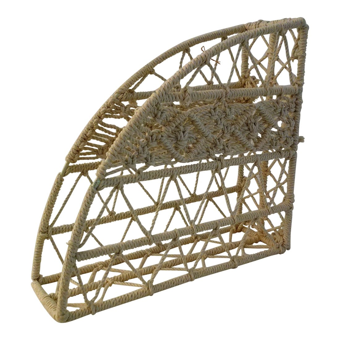 Macrame & Metal Magazine Rack