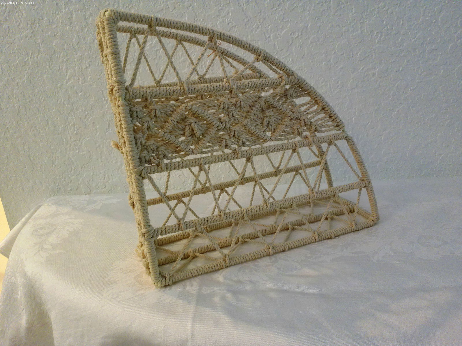 Macrame & Metal Magazine Rack - 2