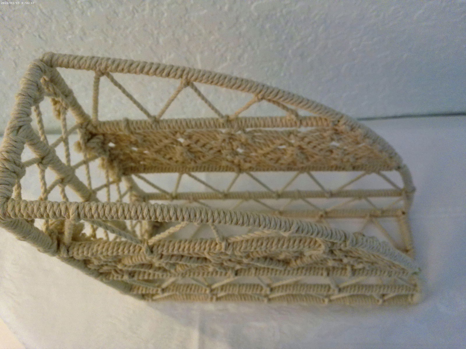 Macrame & Metal Magazine Rack - 4